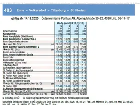 Fahrplan 403
