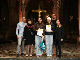 Bei der Siegerehrung im Mariendom Linz