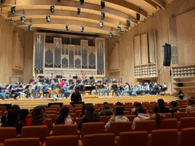 Probenbesuch im großen Saal des Brucknerhauses