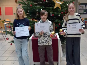 Laura (1B), Julian (1A) und Mara (1D)