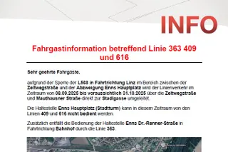 OÖVV Fahrgastinformation Linien 363, 409 und 616