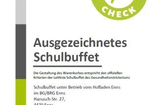 Unsere Schule hat erneut ein ausgezeichnetes Schulbuffet