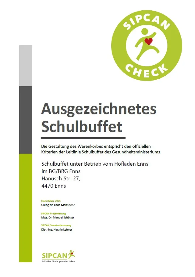 Unsere Schule hat erneut ein ausgezeichnetes Schulbuffet